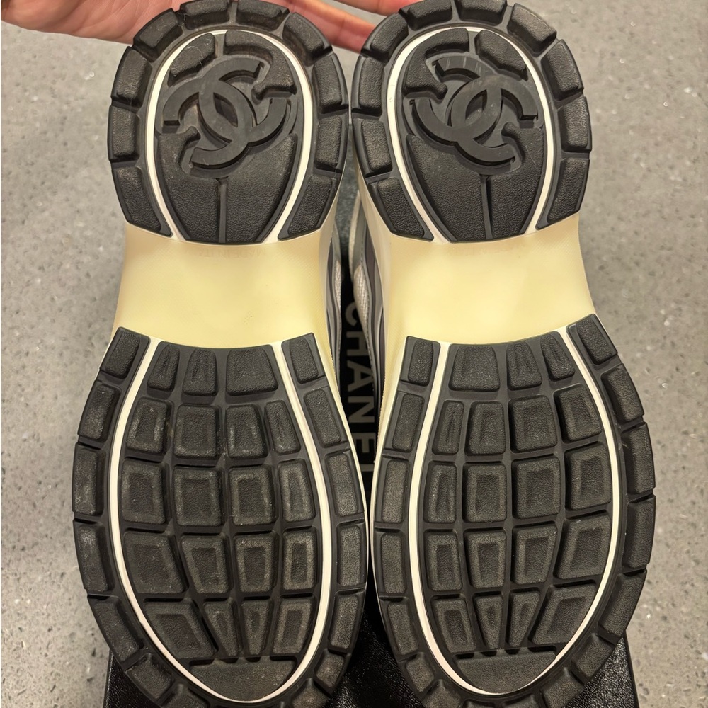 CHANEL Silver Mesh Sneakers - Picture 6 of 14